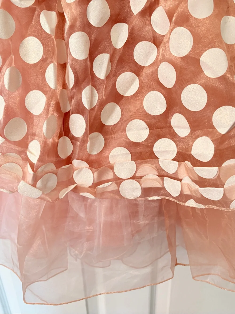 Disney Girls Minnie Mouse Rose Gold Polka Dot Sequin Party Costume Dress sz 4-6